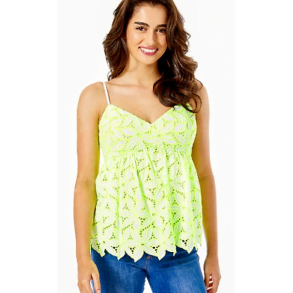 Lilly Pulitzer Mellie Eyelet Top Pepino‎ Green Size 00 Retails For $118